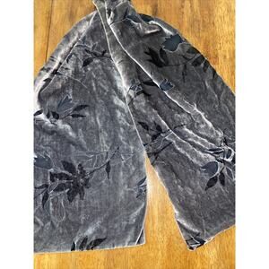 Saldarini burn out velvet and silk scarf made in Italy Gray Black